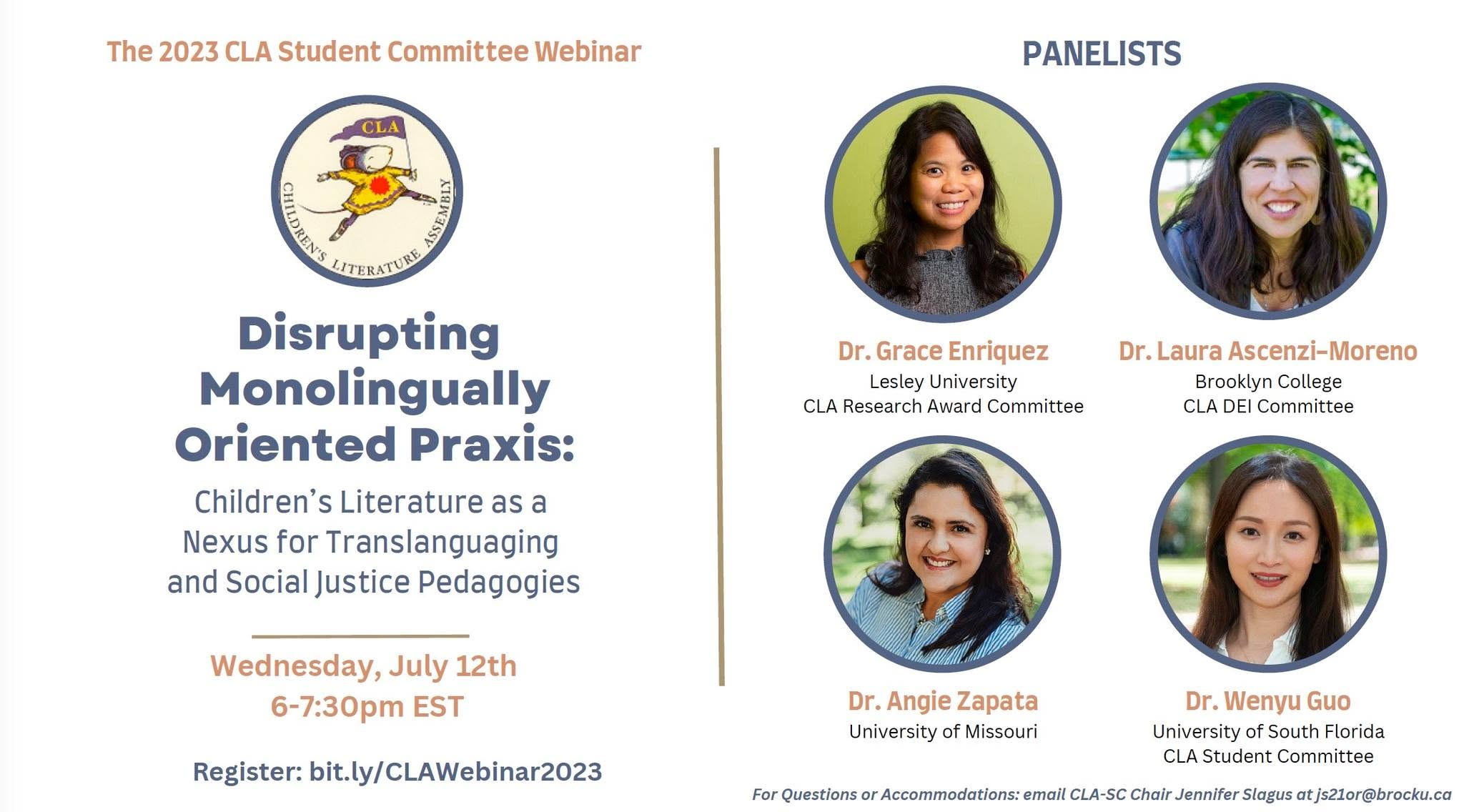 Poster for the 2023 CLA Student Committee webinar